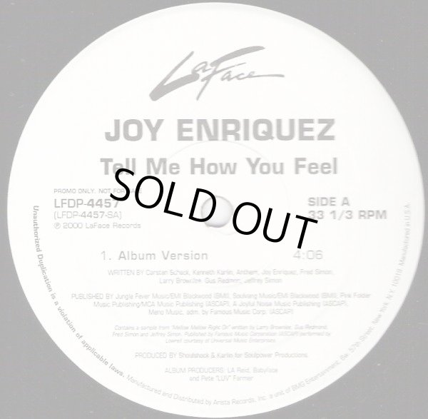 画像1: Joy Enriquez - Tell Me How You Feel  12"