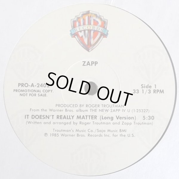 画像1: Zapp - It Doesn't Really Matter/Ja Ready To Rock  12"