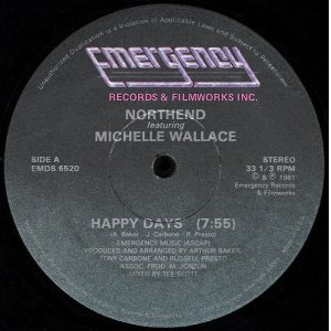 画像: Northend Featuring Michelle Wallace - Happy Days/Tee's Happy  12" 