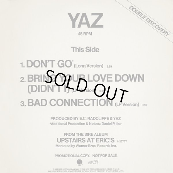 画像1: Yaz/Sunfire - Don't Go/Bring Your Love Down/Bad Connection/Shake Your Body  12"