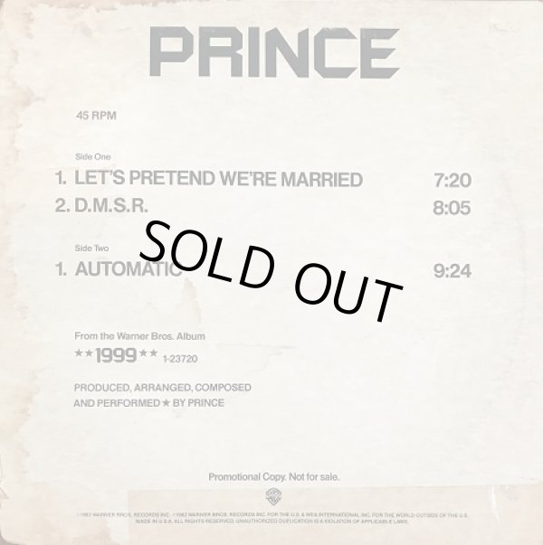 画像1: Prince - Let's Pretend We're Married /D.M.S.R./Automatic  12"