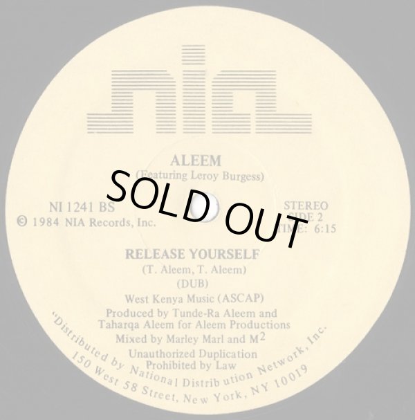 画像2: Aleem (Featuring Leroy Burgess) - Release Yourself  12"