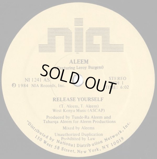 画像1: Aleem (Featuring Leroy Burgess) - Release Yourself  12"