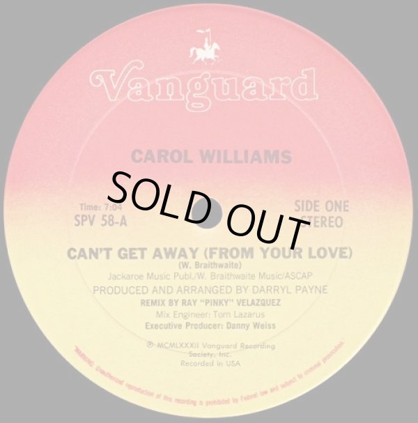 画像1: Carol Williams - Can't Get Away (From Your Love)  12"