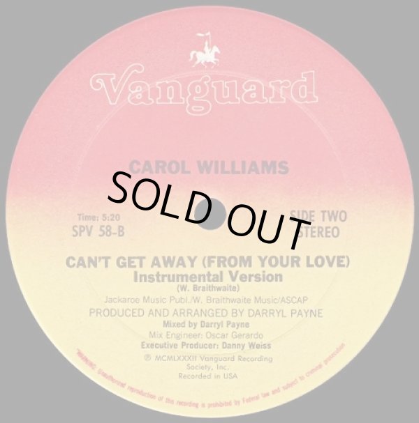 画像2: Carol Williams - Can't Get Away (From Your Love)  12"