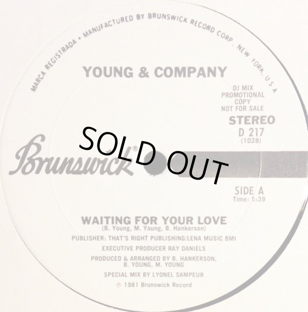 画像1: Young & Company - Waiting On Your Love 12"