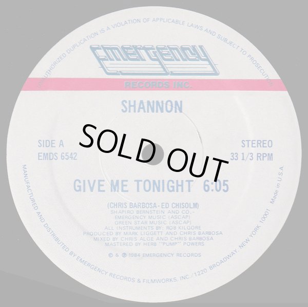 画像1: Shannon - Give Me Tonight 12"