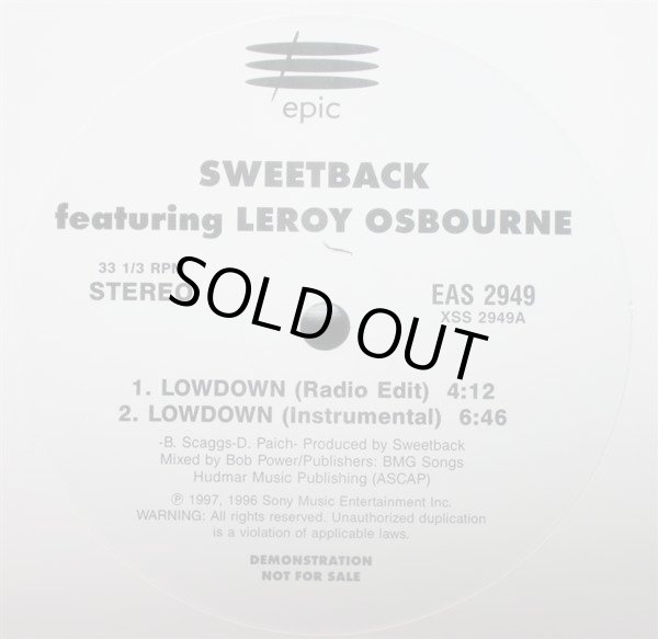 画像1: Sweetback Featuring Leroy Osbourne - Lowdown/Au Natural  12" 