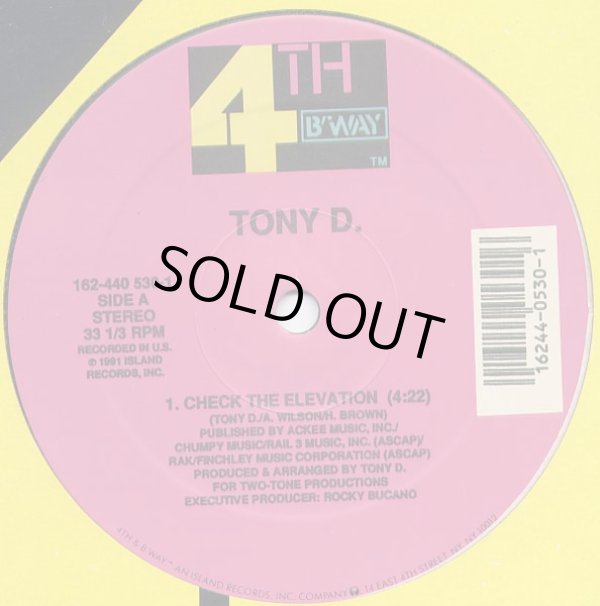 画像1: Tony D. - Check The Elevation/Buggin' On The Line  12"