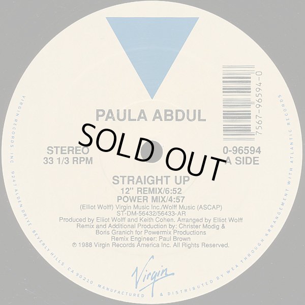 画像1: Paula Abdul - Straight Up (3Mixes)  12"