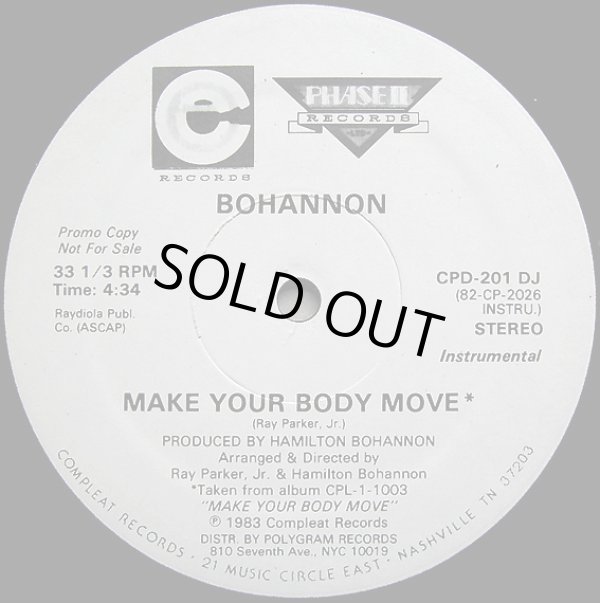 画像2: Bohannon - Make Your Body Move (with Inst！)  12"