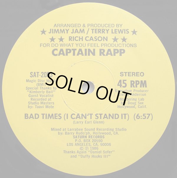 画像1: Captain Rapp/Kimberly Ball - Bad Times (I Can't Stand It) 12"