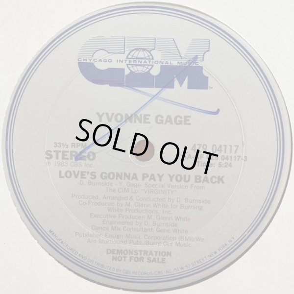 画像1: Yvonne Gage - Love's Gonna Pay You Back/Save Your Love For Me  12"