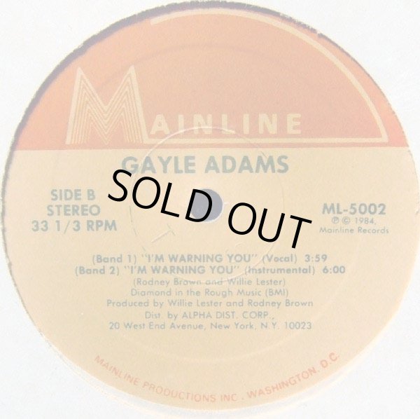 画像2: Gayle Adams - I'm Warning You  12"