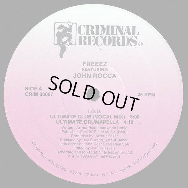 画像1: Freeez Featuring John Rocca - I.O.U.(Remixes)  12"