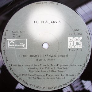 画像: Felix & Jarvis - Flamethrower Rap  12"