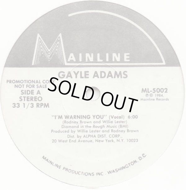 画像1: Gayle Adams - I'm Warning You  12"