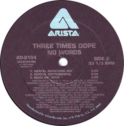 画像2: Three Times Dope - No Words/Make Dat Move  12"