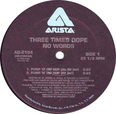 画像1: Three Times Dope - No Words/Make Dat Move  12"