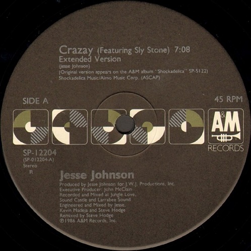 画像2: Jesse Johnson - Crazay feat:Sly Stone/Drive Yo Cadillac  12"