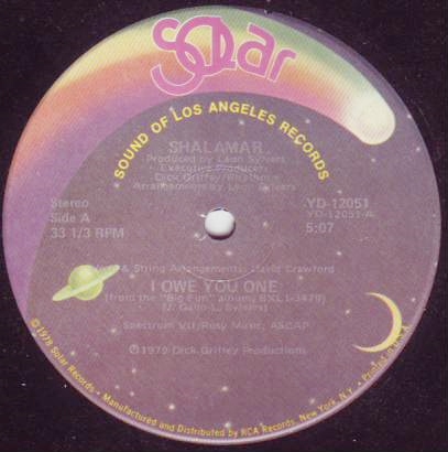 画像1: Shalamar - I Owe You One/The Right Time For Us  12"  