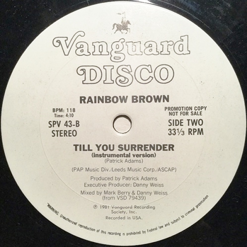 画像2: Rainbow Brown - Till You Surrender  12"