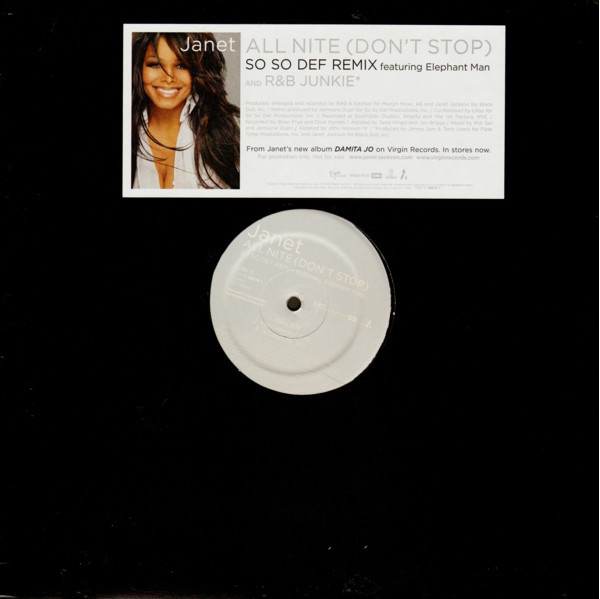 画像1: Janet - All Nite (Don't Stop) (So So Def Remix)/R&B Junkie  12"