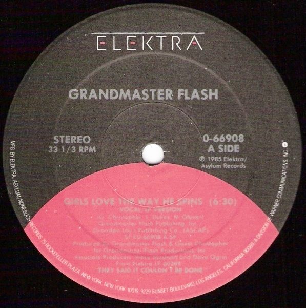 画像1: Grandmaster Flash - Girls Love The Way He Spins/Larry's Dance Theme  12"