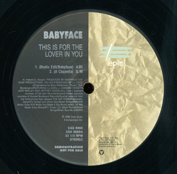 Babyface feat LL Cool J & Shalamar - This Is For The Lover In You (LL  Radio/Inst/Babyface Radio/Acappella) 12