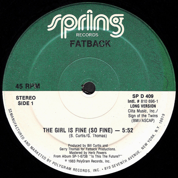 画像1: Fatback - The Girl Is Fine (So Fine)  12"