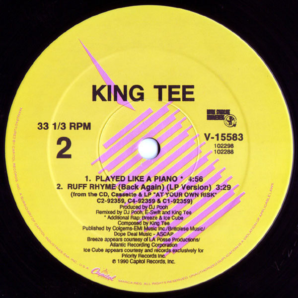 画像2: King Tee - Ruff Rhyme/Played Like A Piano 12" 