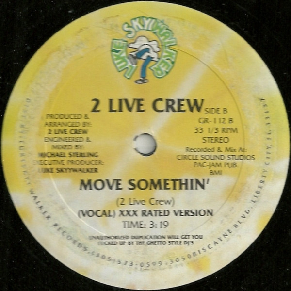 画像2: 2 Live Crew - Move Somethin' (Radio Version/XXX Rated Version)  12"