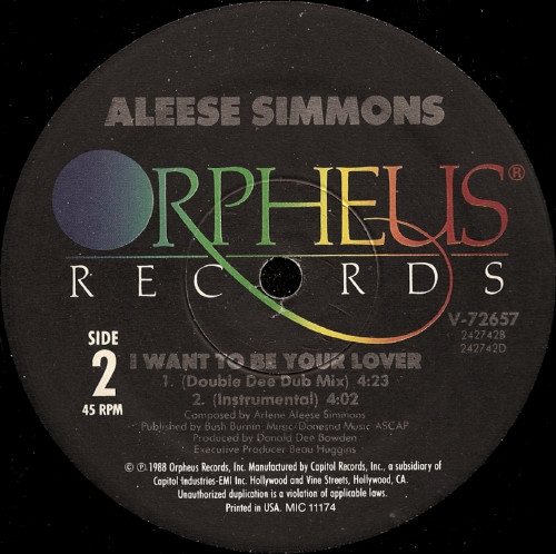 画像2: Aleese Simmons - I Want To Be Your Lover 12"