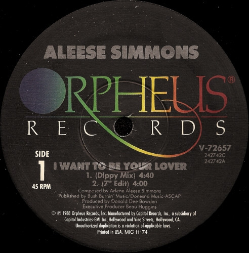 画像1: Aleese Simmons - I Want To Be Your Lover 12"