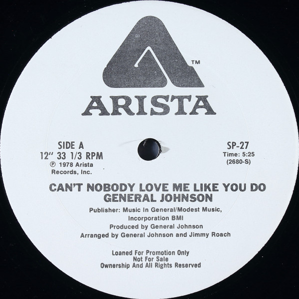 画像1: General Johnson - Can't Nobody Love Me Like You Do  12"