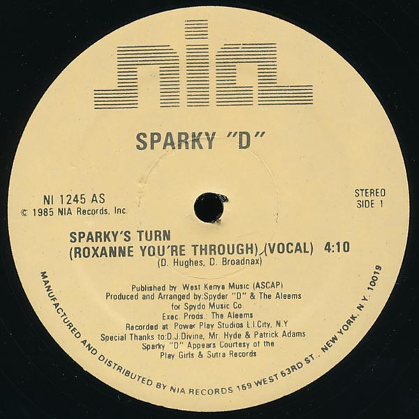 画像1: Sparky "D" - Sparky's Turn (Roxanne You're Through)  12"