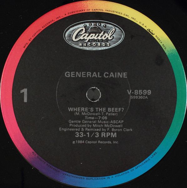 画像1: General Caine - Where's The Beef ?  12"