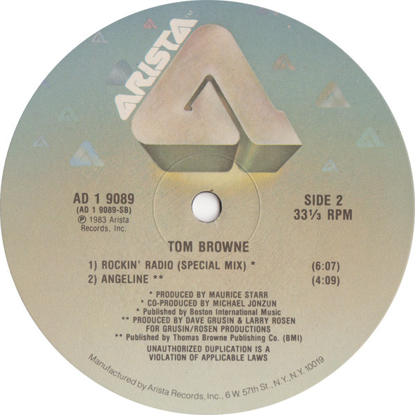 画像2: Tom Browne - Rockin' Radio/Angeline  12"