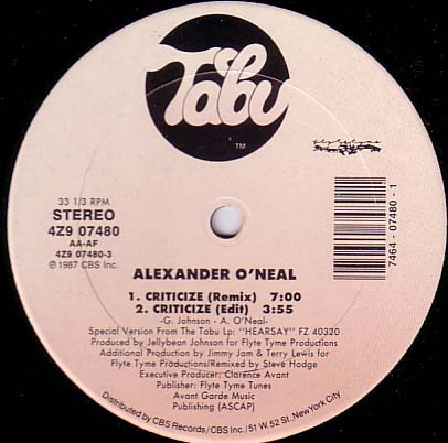 画像2: Alexander O'Neal - Criticize (4Vers) 12"