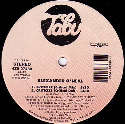 画像1: Alexander O'Neal - Criticize (4Vers) 12"